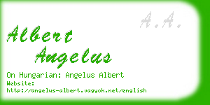 albert angelus business card